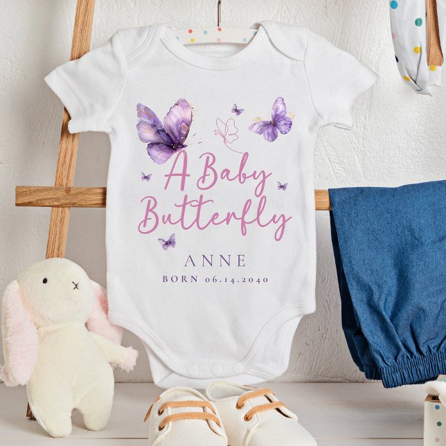 Body Para Bebé Bebé Mariposa Cute Purple Recién Nacido (Subido por el creador)