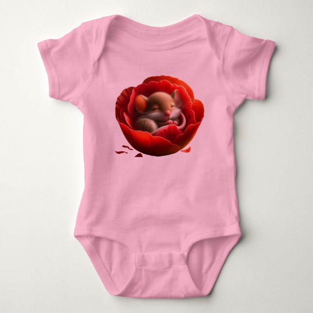 Body Para Bebé Bebé muy adorable mientras duerme el ratón (Anverso)