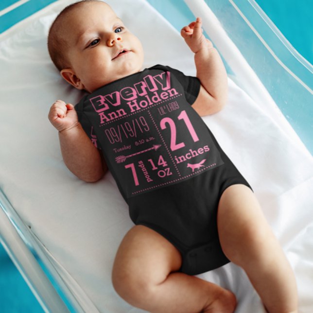 Body Para Bebé Bebé Niña Registro de Nacimientos Fox Pink Letteri (Subido por el creador)