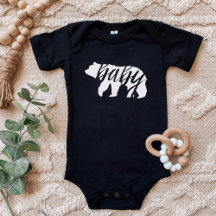 Bebé Oso Negro y Blanco para Familias Coordinadas