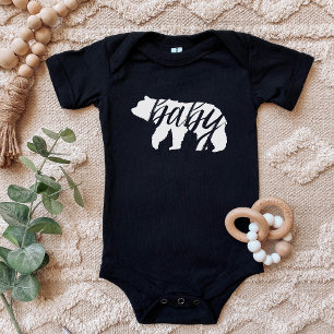 Body Para Bebé Bebé Oso Negro y Blanco para Familias Coordinadas