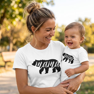 Body Para Bebé Bebé Oso Negro y Blanco para Familias Coordinadas