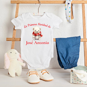 Body Para Bebé Bebé Oso Polar Español El Primer Navidad del Bebé