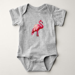 Body Para Bebé Bebé Pájaro Flamenco Tropical Impreso con Lentejue