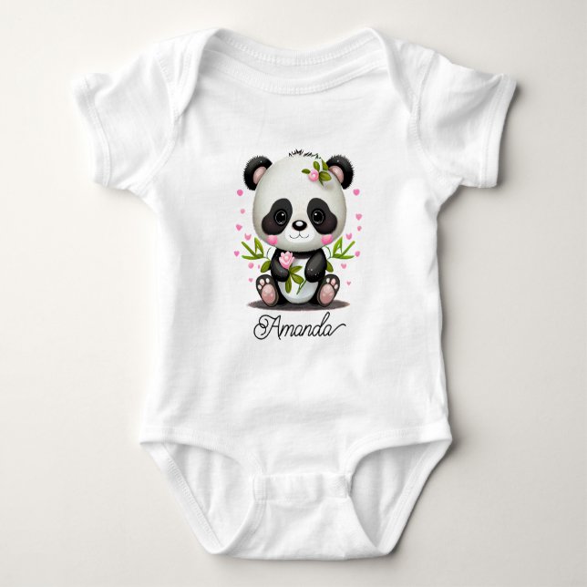 Body Para Bebé Bebé Panda Adorable (Anverso)
