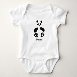 Body Para Bebé Bebé Panda Chica Camiseta Blanca Rosa Azul
