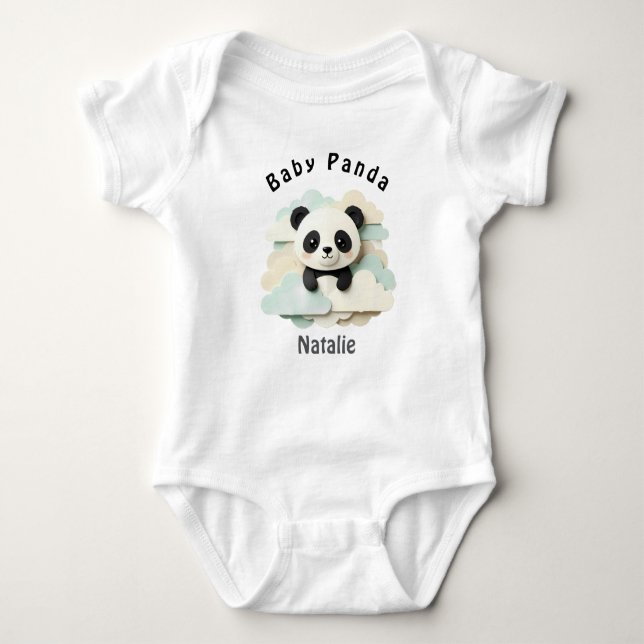 Body Para Bebé Bebé Panda Dobrado | Origami Adorable  (Anverso)