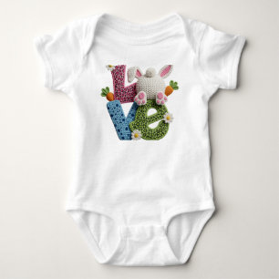 Body Para Bebé Bebé Pascua Simulada Lana Ganchillo Amor  