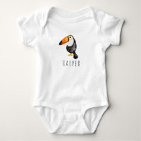 Bebé pequeño Unisex color jungla tocan y nombre