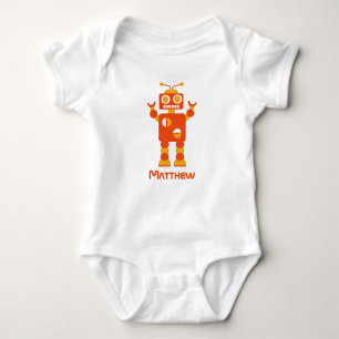 Body Para Bebé Bebé personalizado robot anaranjado moderno fresco