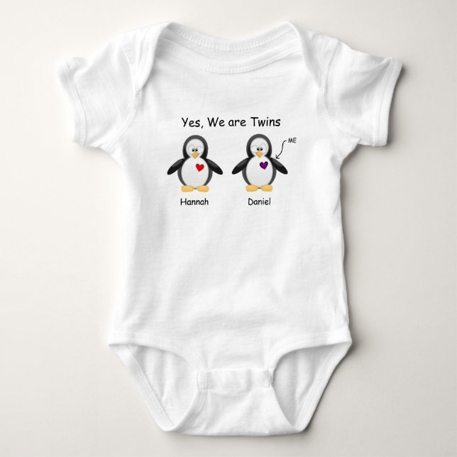 Body Para Bebé Bebé personalizado sí, somos pingüino de los (Anverso)