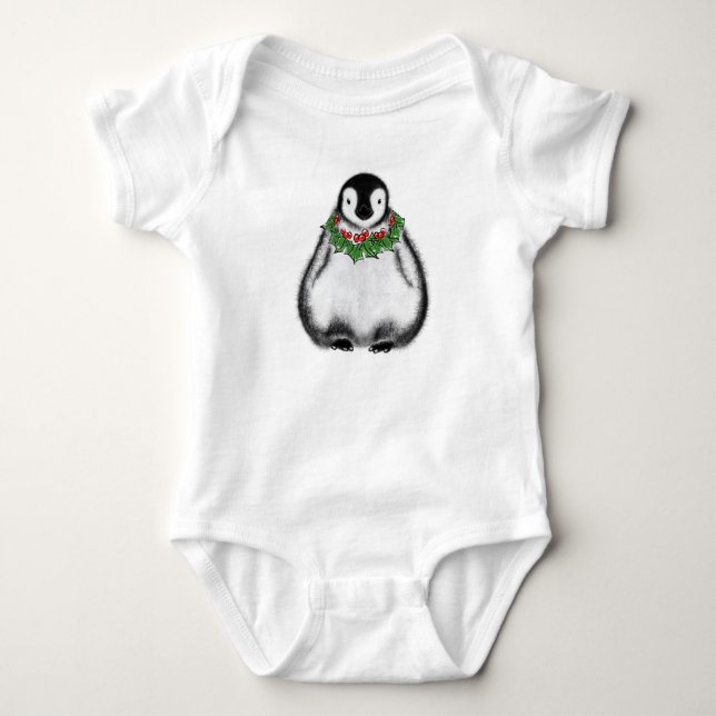 Body Para Bebé bebé pingüino de Navidad (Anverso)