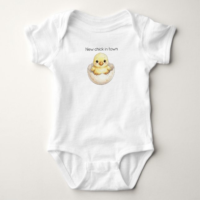 Body Para Bebé Bebé Pollito que Rompe el Cascarón (Anverso)