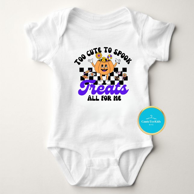 Body Para Bebé Bebé primero Halloween demasiado lindo para hablar (Subido por el creador)
