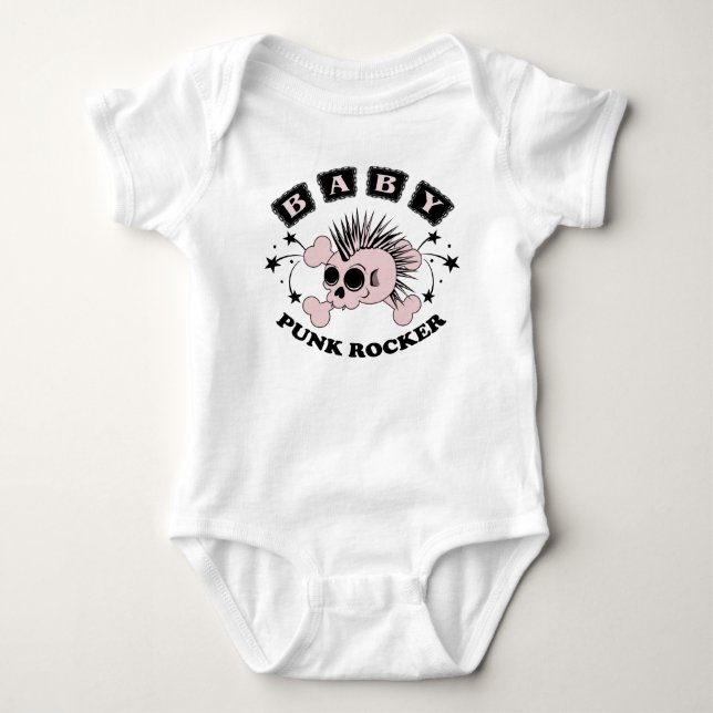 Body Para Bebé Bebé Punk Skull (Anverso)