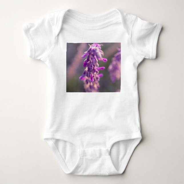 Body Para Bebé Bebé púrpura Onsie de la flor de la lavanda del (Anverso)