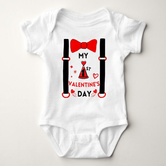 Body Para Bebé Bebé recién nacido, mi primer San Valentín (Anverso)