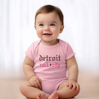 Body Para Bebé Bebé rosa de la ciudad de rock de Detroit