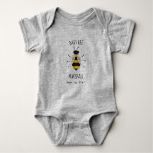 Bebé Rústico Bee Bebé Personalizado Bodysuit Ducha
