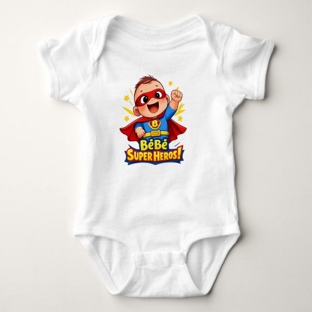 Body Para Bebé Bébé Super Héros Cute Baby Superhero Illustration (Anverso)