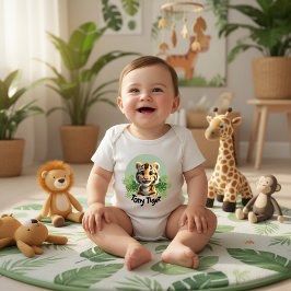 Body Para Bebé Bebé Tigre Lindo Jungla Guardería Nombre Personali