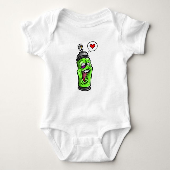 Body Para Bebé Bebé traje bodysuit Graffiti Love Spray Paint Can (Anverso)