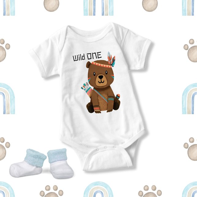 Body Para Bebé Bebé tribal lindo oso salvaje uno (Subido por el creador)
