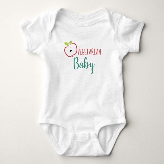 Body Para Bebé Bebé Vegetariano Diseño Moderno (Anverso)