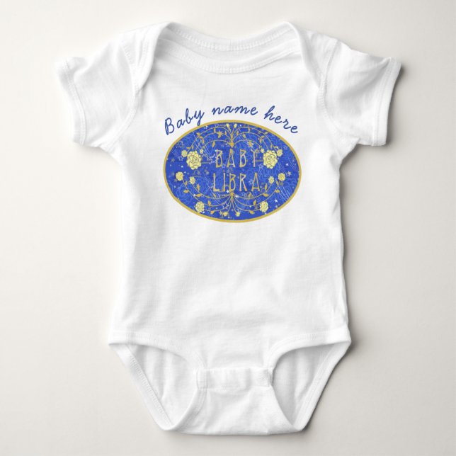 Body Para Bebé Bebé ventilado Libra zodiac personalizado (Anverso)