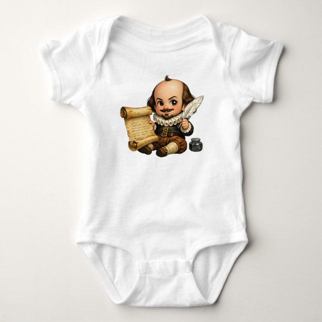 Body Para Bebé Bebé William Shakespeare Travieso (Anverso)