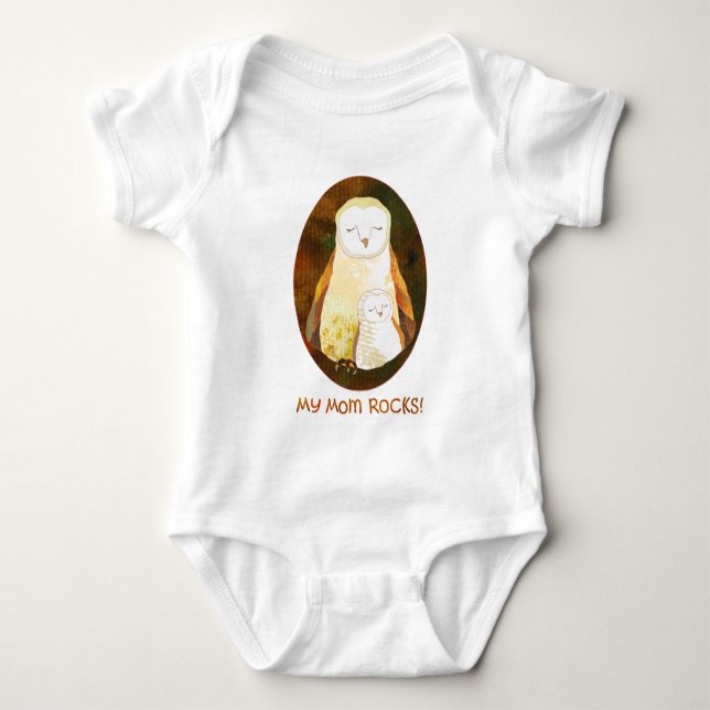Body Para Bebé Bebé y búhos de mamá (Anverso)