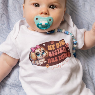 Body Para Bebé Bebé y perro lindos personalizados a la medida