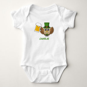 Body Para Bebé Beber de búho San Patrick's Day Personalizar