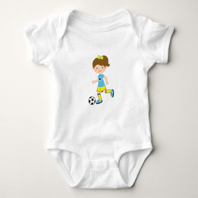 Body Para Bebé Beber de fútbol recién hecho de Cute Brown (Anverso)