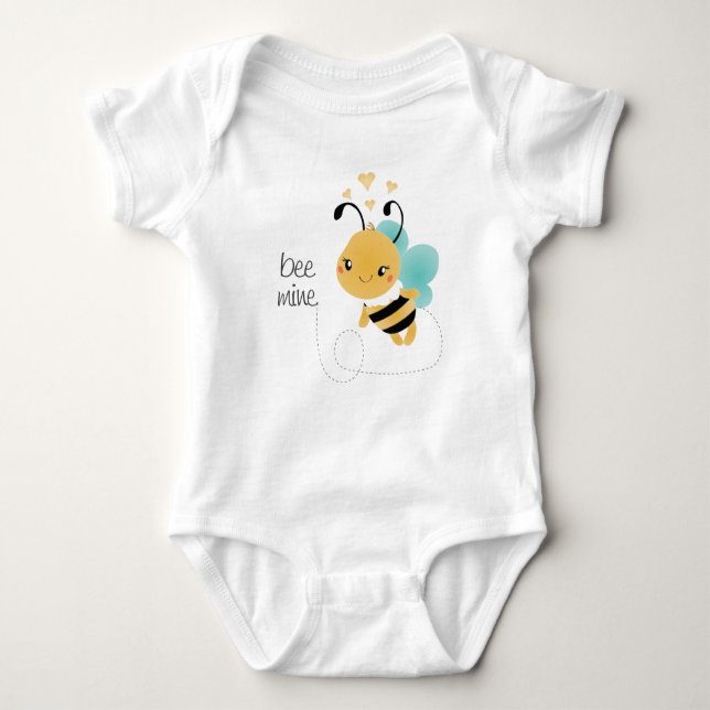 Body Para Bebé Bee Mine Bumblebee Amarillo Negro (Anverso)
