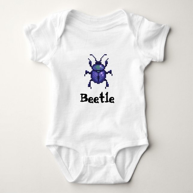 Body Para Bebé Beetle purple pixel art (Anverso)