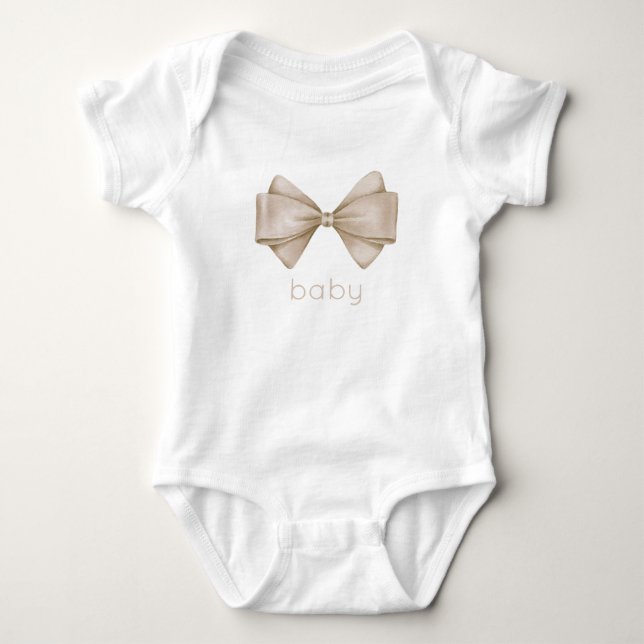 Body Para Bebé Beige Bow (Anverso)