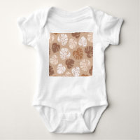 Beige Monstera se va: Patrón de moda dibujado a ma