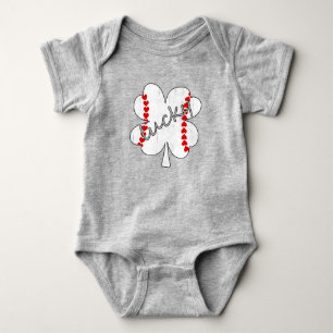 Body Para Bebé Béisbol afortunado 4 trébol leaf clover corazones 