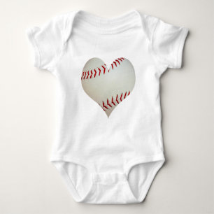 Body Para Bebé Béisbol americano en una forma del corazón