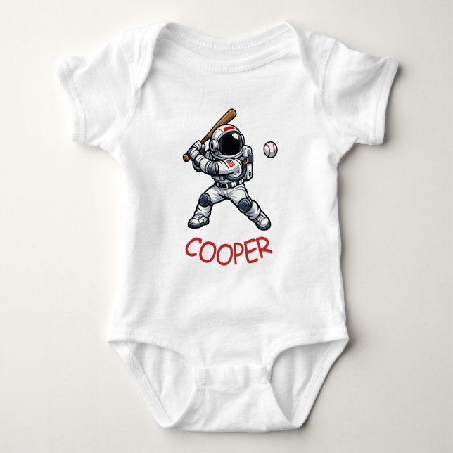 Body Para Bebé Béisbol Astronauta (Anverso)