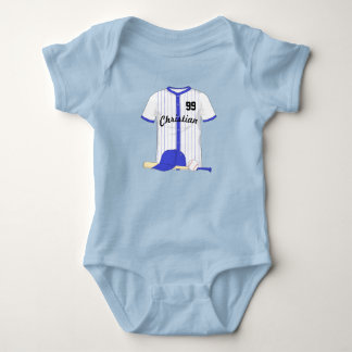 Body Para Bebé Béisbol azul personalizado