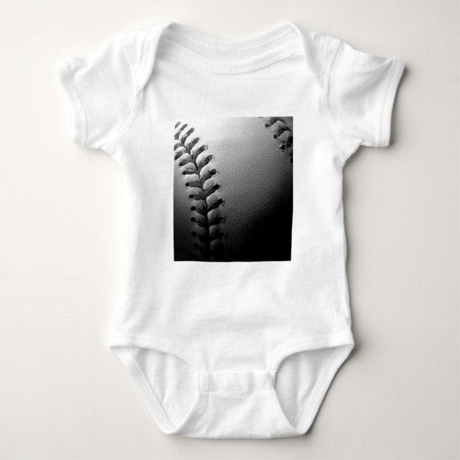 Body Para Bebé Béisbol blanco y negro (Anverso)