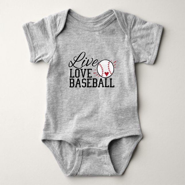 Body Para Bebé Béisbol de amor vivo (Anverso)