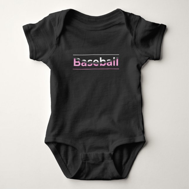 Body Para Bebé Béisbol Femenino - Tipografía Geométrica Rosa (Anverso)