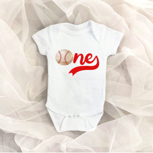 Body Para Bebé Béisbol Tema UNO Primer Cumpleaños Baby Bodysuit
