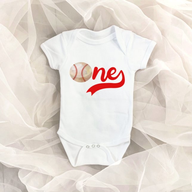 Body Para Bebé Béisbol Tema UNO Primer Cumpleaños Baby Bodysuit (Subido por el creador)