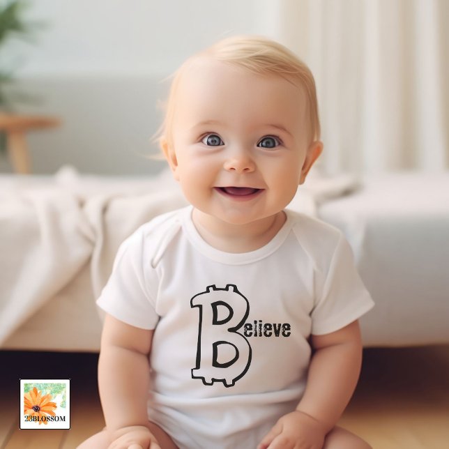 Body Para Bebé BELIEVE BTC crypto payments Tshirt regalo bitcoin (Subido por el creador)