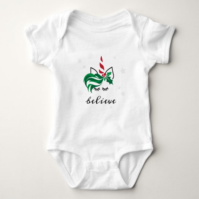 Body Para Bebé Believe Navidades Unicorn (Anverso)