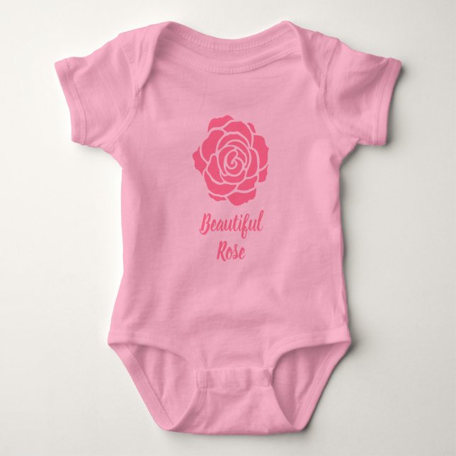 Body Para Bebé Bella Rosa rosa Baby Bodysuit (Anverso)